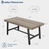 Industrial Dining Table for 4-6 People, 63in Long Wooden Kitchen Table with Sturdy Metal Frame - Seats 4-6 Rectangular Counter for Dinner - 2 of 4