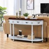 CAVINAS 52 inch Half-Moon Console Table with 2 Drawers and Open Shelf ,Modern Entryway Table for Living Room,Hallway - 2 of 4