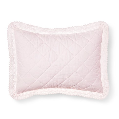 Crochet Trim Linen Blend Pillow Sham Simply Shabby Chic Target