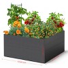 Syemin Planters 2 Pcs Metal Rectangular Raised Garden Bed Anti-Rust Coating for Flowers Vegetables Herbs Outdoor Use, Black, 47.24"*47.24"*23.62" - 3 of 4