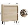 coucheta Shoe Cabinet with 2/3/4 Flip Drawers, Wooden Shoe Organizer with Adjustable Shelf, Hidden Shoe Cabinet for Hallway, Entryway, Living Room - 2 of 4