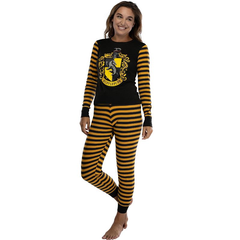 Harry Potter Hogwart's House Crest Tight Fit Adult Cotton Women's Pajama Set, 1 of 3