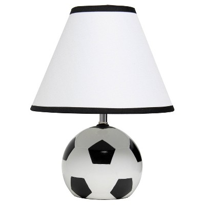 11.5" SportsLite Tall Athletic Sports Soccer Ball Base Bedside Table Desk Lamp - Simple Designs: Ceramic, ETL Listed, for Bedroom