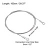 Unique Bargains Stainless Steel Lanyard Cable Eyelets Ended Security Wire Rope Silver 4 Pcs - 2 of 4