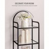 Tempered Glass Bookshelf, Slim Steel Frame 6 Tier Black Bookcase for Bedroom Bathroom Home Office Strong Sturdy Storage Shelf - 4 of 4