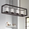 Franklin Iron Works Cove Point Oil Rubbed Bronze Linear Pendant Chandelier 34 1/2" Wide Rustic Clear Glass 4-Light Fixture for Dining Room Kitchen - 2 of 4