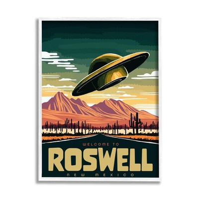 Stupell Industries Welcome Roswell New Mexico UFO Framed Giclee Art