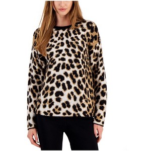 Anne Klein Womens Animal Jacquard Knit Sweater - 1 of 1