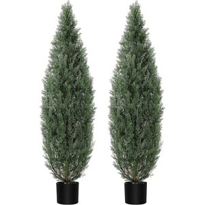 Acekool 5ft Topiary Pair - Realistic Cedar Look for Indoor & Outdoor - 1 of 4