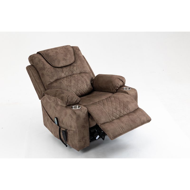 Leisure PU Leather/Velvet Electric Lift Chair, Relaxation Sofa Chair Electric Recliner for the Elderly - ModernLuxe, 4 of 7