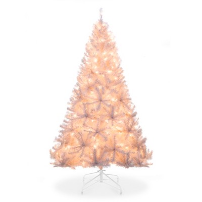 Best Choice Products 6ft Pre-Lit Premium Hinged Artificial Christmas Pine Tree w/ 250 Lights, Metal Stand, 1,000 Tips