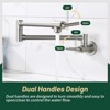 Cobbe Pot Filler Faucet Brushed Nickel Wall Mounted Folding Kitchen Mixer Hob Mixer with Double Section Swing Arms - 4 of 4