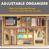 14-Piece Bamboo Drawer Organizer Set – Multi-Use Divider Bins for Kitchen, Bathroom, Office, and Makeup Storage, Natural - 4 of 4