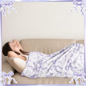 Lomsoe Christmas Bow Throw Blanket Red Blanket Flannel Soft Cute Christmas Bow Xmas Room Decor Gifts for Sofa Couch Travel Bed. - 1 of 4