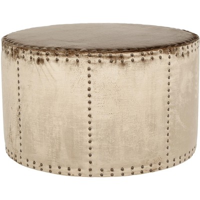Sherri Cocktail Ottoman with Nail Heads  - Safavieh