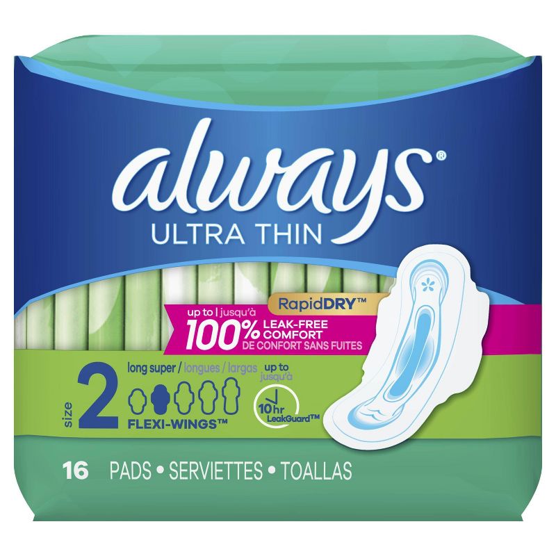 Always Ultra Thin Long Super Pads - Size 2, 6 of 9