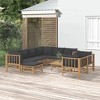 vidaXL Garden Lounge Set Dark grey, Bamboo Bamboo, Polyester Large - 2 of 4