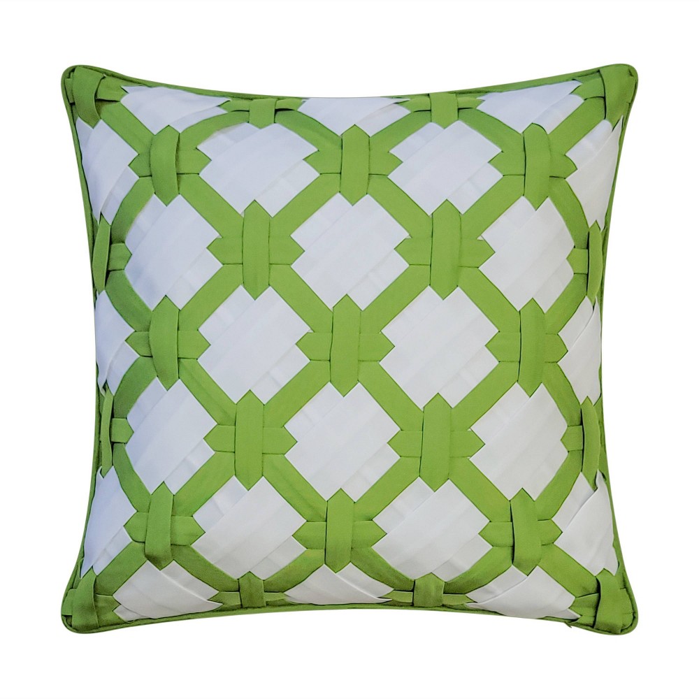 Photos - Pillow 18"x18" Edie@Home 2-Tone Intricate Woven Square Indoor Outdoor Throw Pillo