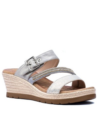 GC Shoes Monica Embellished Comfort Slide Wedge Sandals