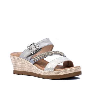 GC Shoes Monica Embellished Comfort Slide Wedge Sandals