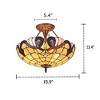 Homestock Serenity Tiffany-Style 2 Light Victorian Semi-Flush Ceiling Fixture 16" Shade - 2 of 2