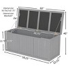 112-Gallon Outdoor Deck Box with Natural Wood Finish, All-Weather Patio Storage for Garden, Porches, or Poolside – The Pop Home - 4 of 4