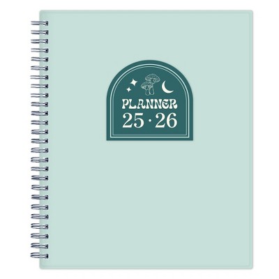 Blue Sky 7"x9" Weekly/Monthly Wirebound Planner Clear Cover Mushroom Blue