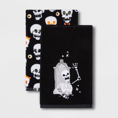 2pk Tombstone and Skulls Halloween Kitchen Towels - Hyde & EEK! Boutique™