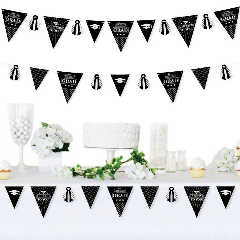 Big Dot of Happiness 30 Piece Graduation Cheers Party Pennant Triangle Banner, 3 of 10