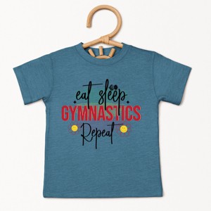 The Juniper Shop Eat Sleep Gymnastics Repeat Toddler Short Sleeve Tee - 1 of 4