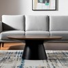 HomeRoots 40" Brown and Black Solid Wood and Iron Round Pedestal Coffee Table - 2 of 4
