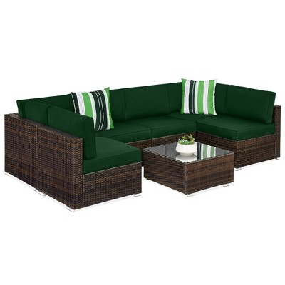 Best Choice Products 7-Piece Outdoor Modular Patio Conversation Furniture, Wicker Sectional Set