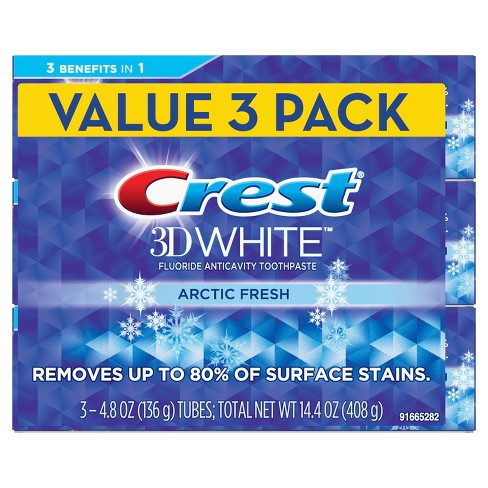 Crest 3D White Whitening Toothpaste Arctic Fresh Icy Cool Mint Flavor ...