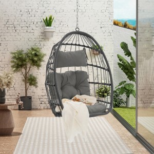 Outdoor Garden Rattan Egg Swing Chair Hanging Chair - 1 of 4