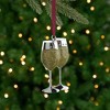 Northlight 3.25" Regal Shiny Silver-Plated Glitter Wine Glasses with European Crystals Christmas Ornament - Gold/Silver - 2 of 2