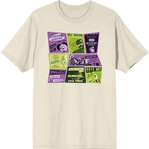 Beetlejuice Beetlejuice Valentine Card Collage Men's Crew Neck Short Sleeve Tee - 1 of 2