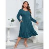 WhizMax Women's Classic Ribbed Knit Sweater Dress Plus Size Stretchy Comfy Casual Fall Dress - 4 of 4