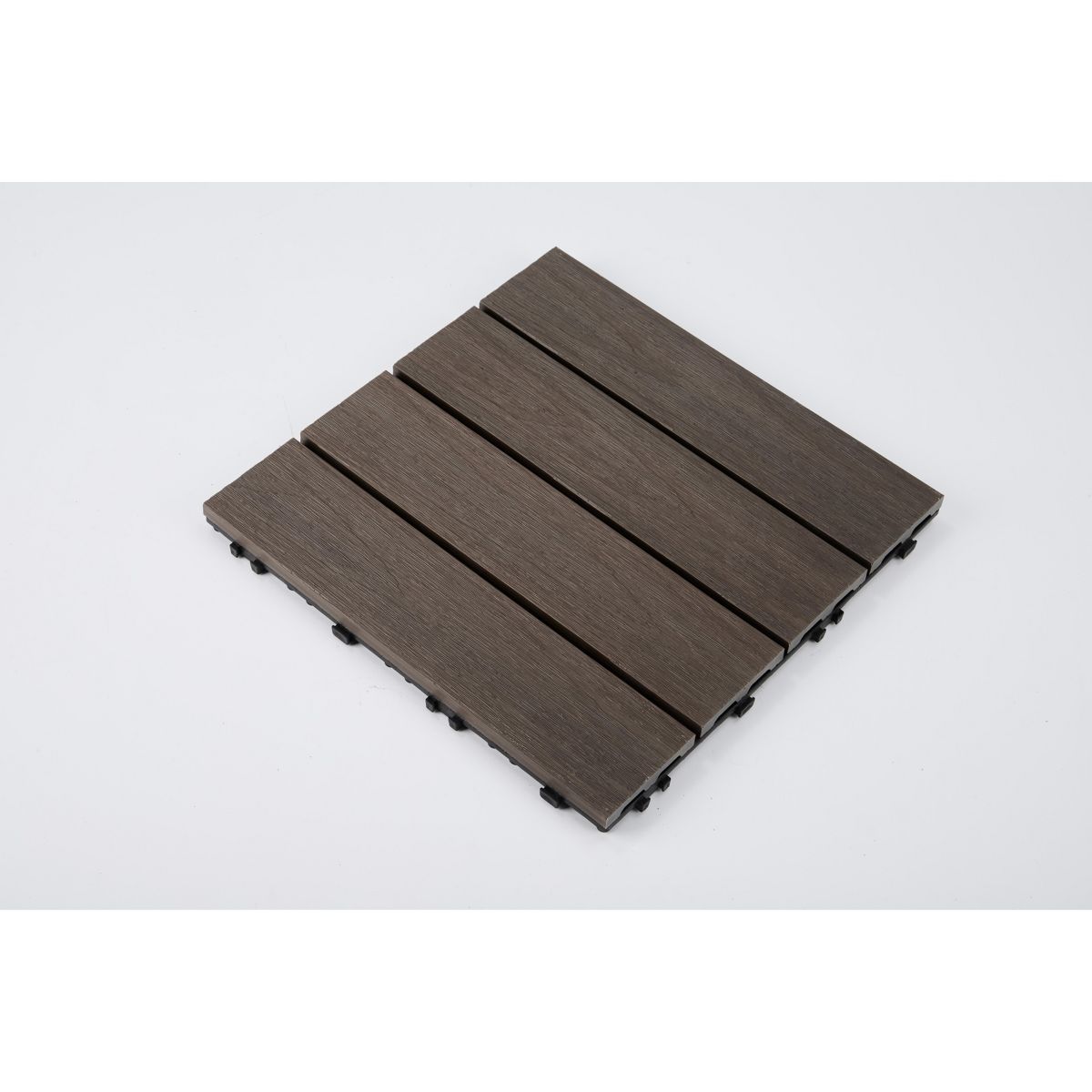 Interlocking Composite Deck Tiles, Wood Grain Snap-In Outdoor Patio Flooring Tiles for Balcony, Backyard & Outdoor Walkway Decoration - thumbnail 5