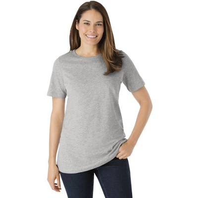 Woman Within Plus Size Perfect Short-Sleeve Crewneck Tee