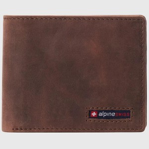 Alpine Swiss RFID Connor Passcase Bifold Wallet For Men Leather Comes in a Gift Box - 1 of 4