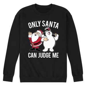 Men's - Frosty the Snowman - Only Santa Can Judge Me Graphic Fleece Sweatshirt - 1 of 4