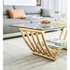 47" Two-Tier Stainless Steel Glass Coffee Table - 3 of 4
