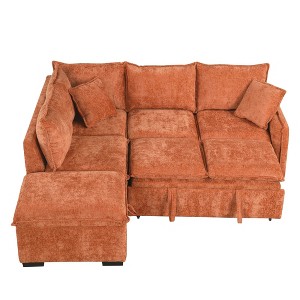 NicBex Modern Pull Out Sofa Bed Chenille Convertible Sleeper Sofa with Storage Ottoman and 2 Pillows for Living Room - 1 of 4