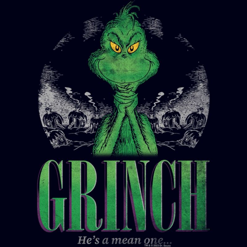Women's Dr. Seuss Christmas The Grinch You're a Mean One Portrait T-Shirt, 2 of 5