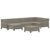 vidaXL 7 Piece Patio Lounge Set with Cushions Gray Poly Rattan - 4 of 4