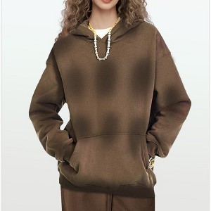 Attraco 2025 Autumn and Winter Women's Spray-dyed Hooded Sweatshirt High Street Trend Oversize Loose Hoodies - 1 of 4