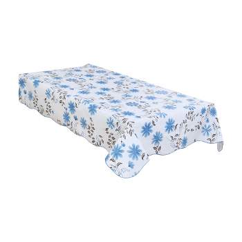 Piccocasa Square Vinyl Water Oil Resistant Printed Tablecloths Blue Daisy  35x35 : Target