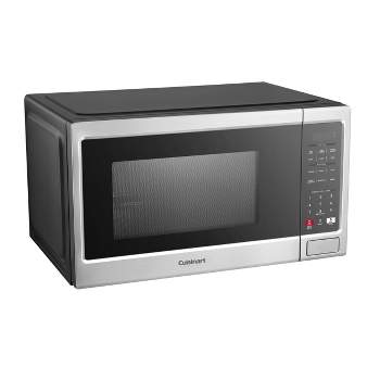 Black+decker Em720cb7 Digital Microwave Oven with Turntable Push-Button Door, Stainless Steel, 0.7 CU.FT