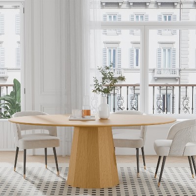 Lirago dinning table 6 seater 67"L*33.5"W*30"H- Natural Wood Finish