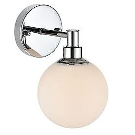 Brass and Frosted White Glass Modern Wall Sconce